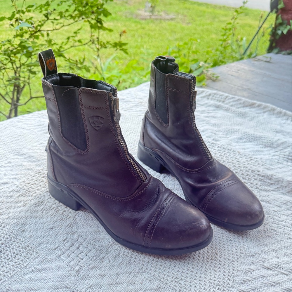 Ariat Heritage IV Zip Paddock Boots Dark Brown Leather Equestrian 10006071 7.5B